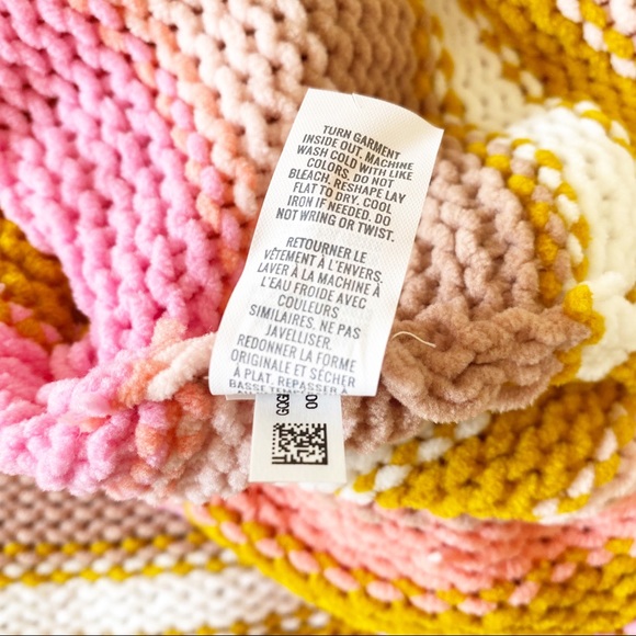 AERIE Stripe Chenille Turtleneck Sweater Tan Pink Stripes Large NEW NWOT - Picture 5 of 8